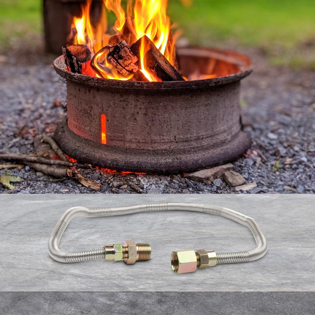 Sleek Silver Finish 24 Inch Stainless Steel Hose for Easy Installation