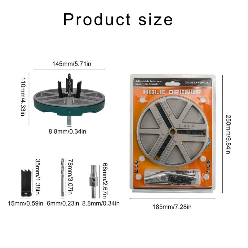 Precision Drill Guide Jig With Measuring Scale Hole Saw Tool Metal Punching Saw for Woodworking, Drilling Cutter