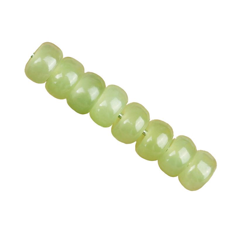 Natural Hetian Jade Spacer Bead Bracelet – Lake Green & White Jade Seed Beads for String Accessories