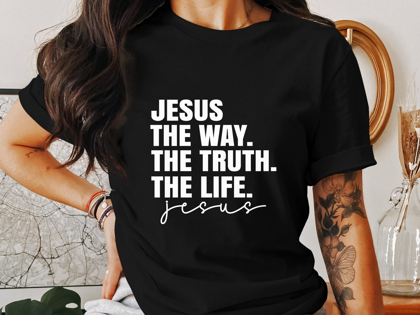 Jesus The Way, The Truth, The Life T-Shirt, Christian Shirt, Religious Apparel, Faith Based Clothing, God Tee, Jesus Lover Shirt 2XL