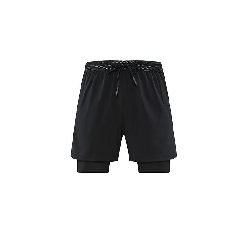 In-Stock Men's Sporty Quick-Dry Two-Piece Woven Shorts with Liner, Mid-Length, Anti-Exposure, Sweat-Absorbing.