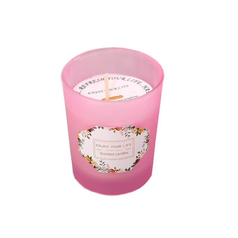 New Glass Cup Aromatic Candle Romantic Fragrance Soy Wax Aromatic Candle Lover Gift