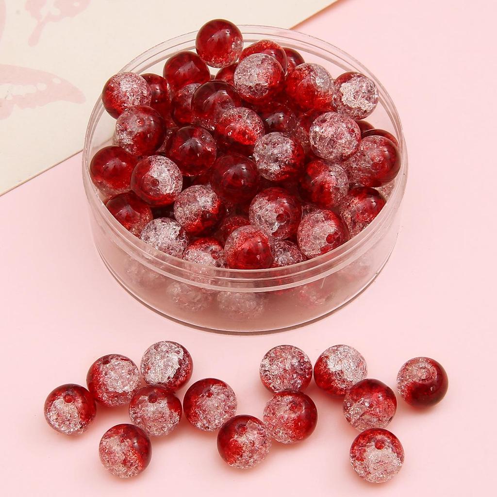 Perline di Vetro Crackle da 8/10mm per Gioielli Fai da Te - Perline Rotonde per Braccialetti e Collane