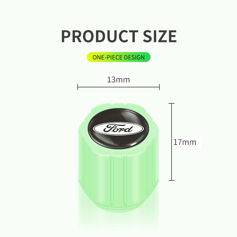 New 4PCS Luminous Car Tire Valve Cap Fluorescent Night Glowing Decor For Ford Mondeo MK1 MK2 MK3 MK4 MK5