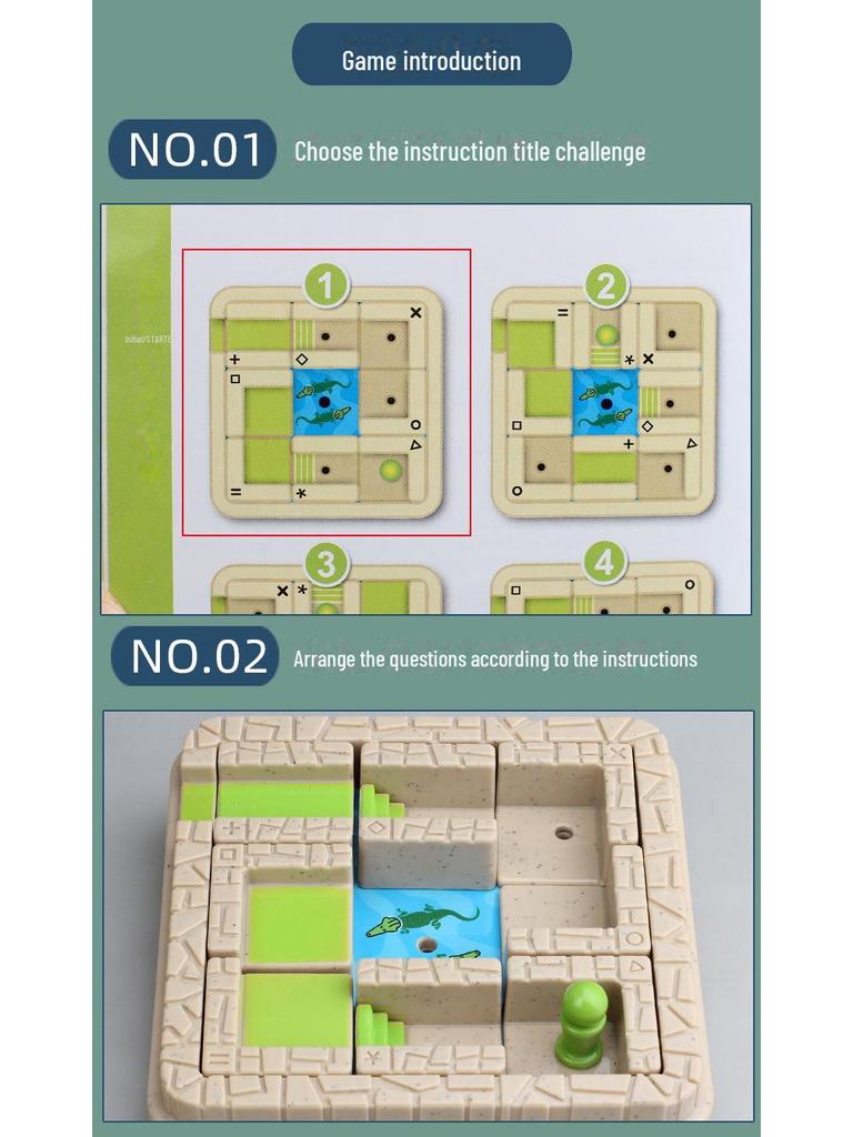 Labyrinthe de crocodiles Little Sweetie: Huarongdao, jeu de société de logique pour enfants