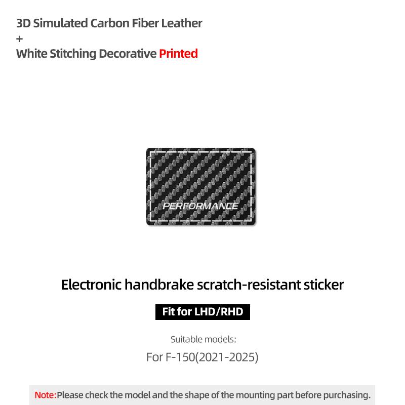 

Made of Alcantara Betterhumz For Ford F-150 SVT Raptor -2025 Auto Electronic Handbrake Trim Sticker Car Interior Accessories Carbon Fiber Leather