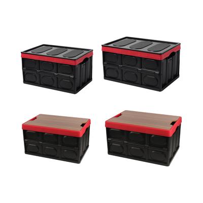 Foldable Storage Bin with Lid Crate Portable Stackable Folding Storage Box