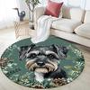 Tappeto Rotondo Cane Schnauzer, Tappeto per Soggiorno Camera da Letto Divano Stanza dei Giochi Decorazione, Tappetino Antiscivolo