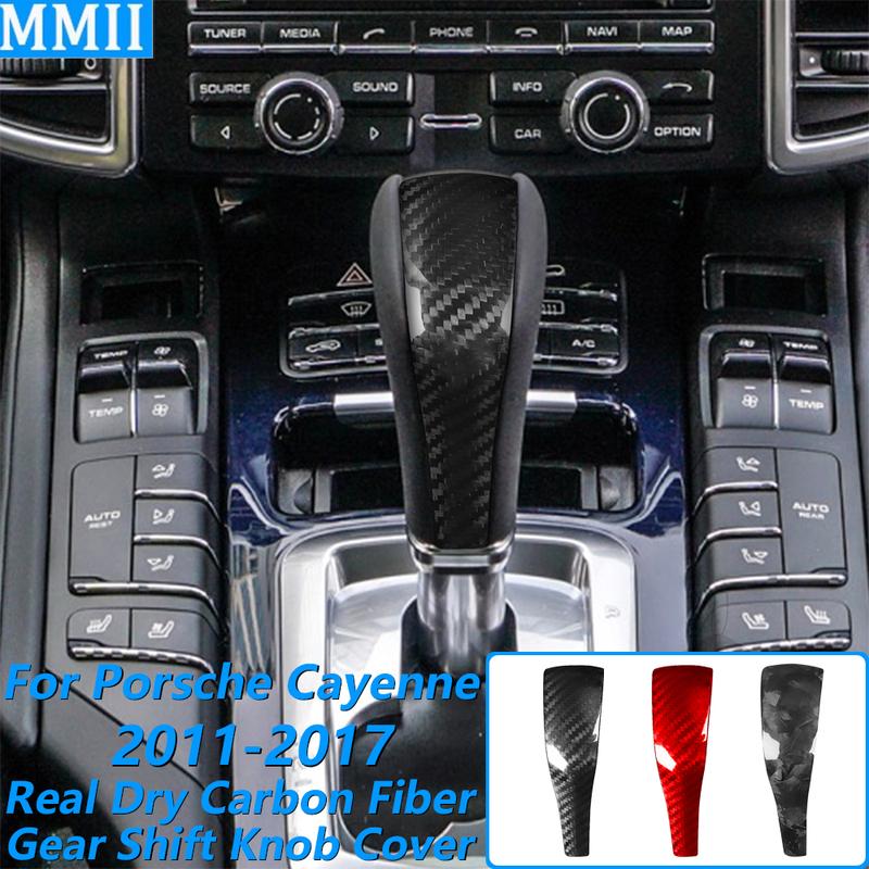 Για Porsche Cayenne 958 92A 2011-2017 Πραγματικό Κάλυμμα Διακόσμησης Πάνελ Λεβιέ Ταχυτήτων από Dry Carbon Fiber Αξεσουάρ Αυτοκινήτου Τροποποίηση