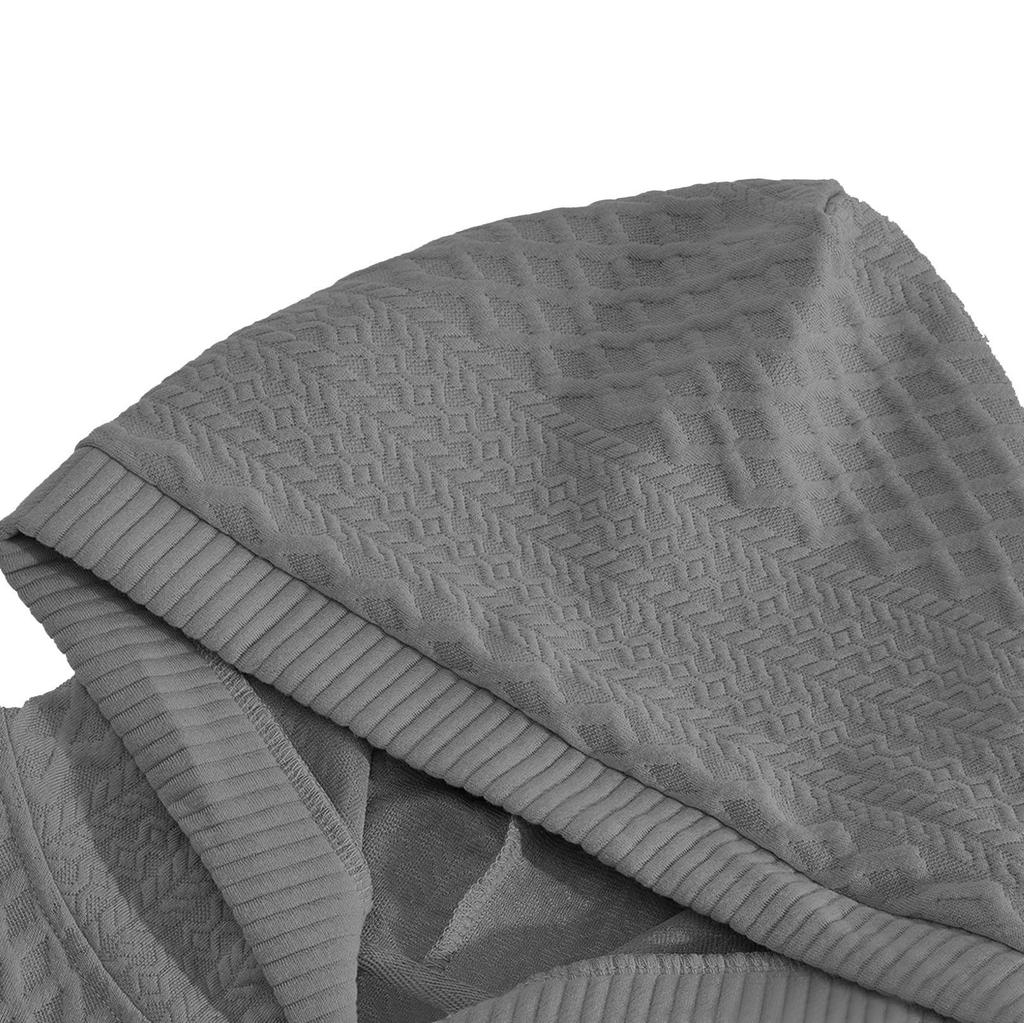 Pánské mikiny, Pletené, S kapucí, Dlouhý rukáv, Nadrozměrné mikiny s kapsami, Podzimní streetwear