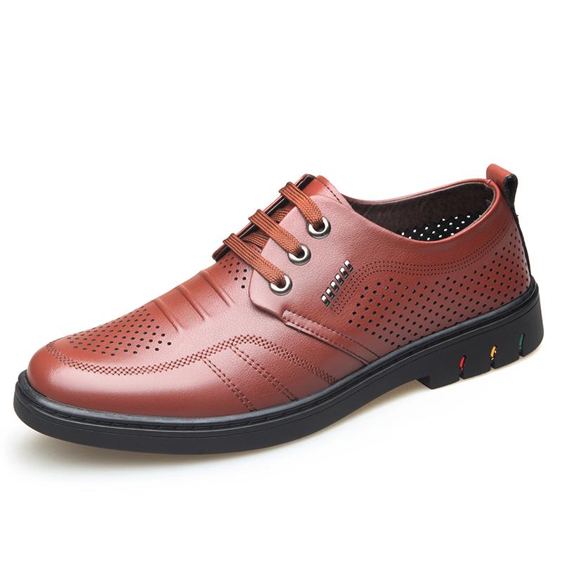 

Fashion British Style Men s Casual Oxford Shoes Breathable Massage Sole Outdoor Commuting Leather Shoes Business Men s Work Shoes 38 коричневый