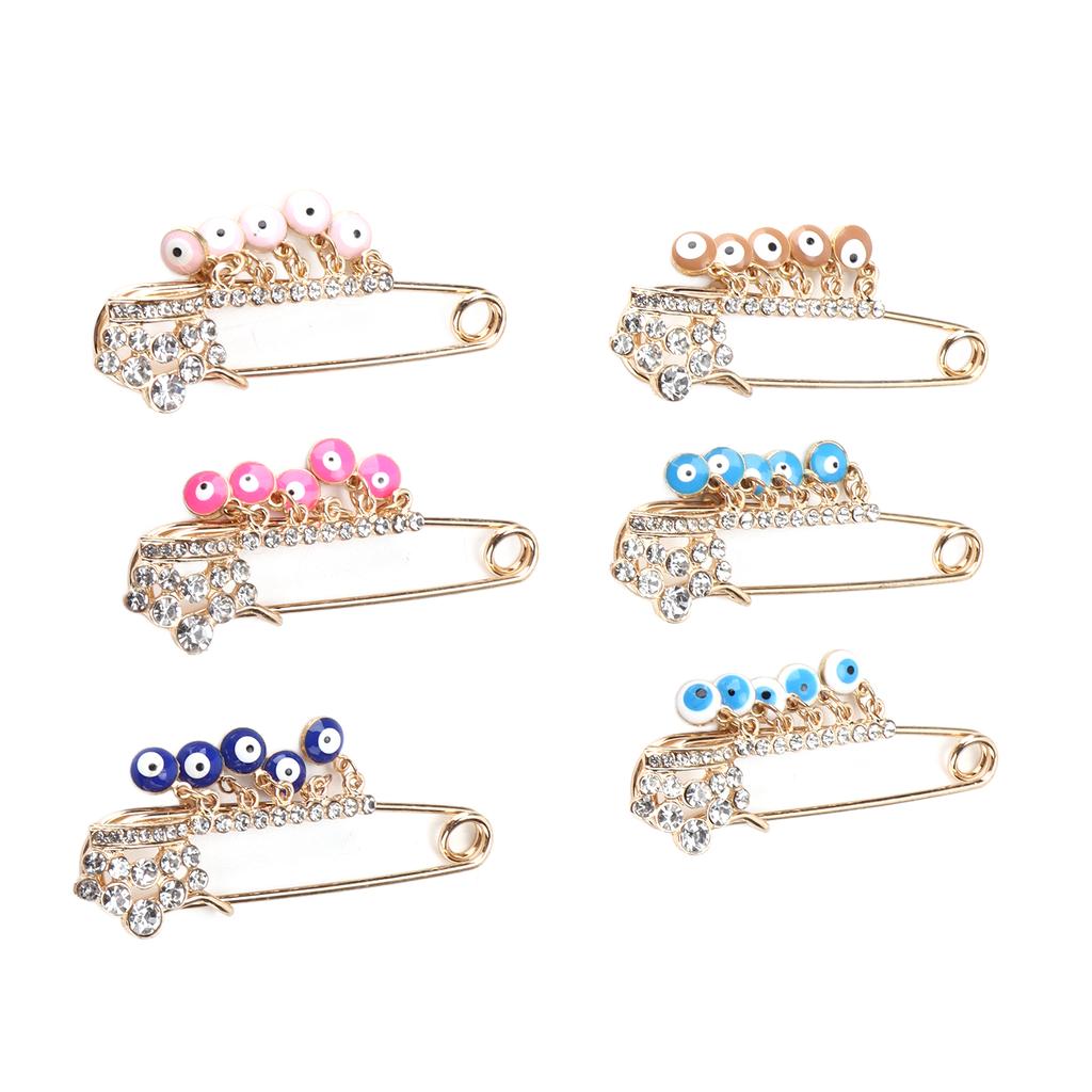 6 Stück Brosche Strahlend Golden 6 Farben Eleganter Stil Dekorativ Attraktiver Schmuck für Partys Verabredungen