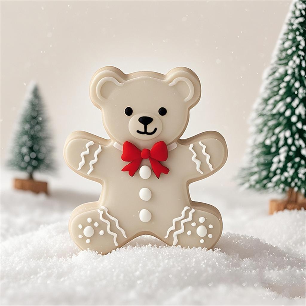 Christmas Bear Silicone Molds Animal Cake Silicone Mould Fondant Molds for Crafting Candle Soap Chocolate Baking Tool