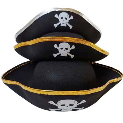 Baskı Kafatası Çocuk / Yetişkin Korsan Şapka Cosplay Kostüm Şapka Cadılar Bayramı Maskeli Balo Partisi Performans Korsan Kaptan Şapka Aksesuarları
