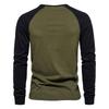 Raglan Sleeve Men's Bottoming Shirt Long Sleeve Splicing T-shirt Men's Casual Men's Cotton T-shirt