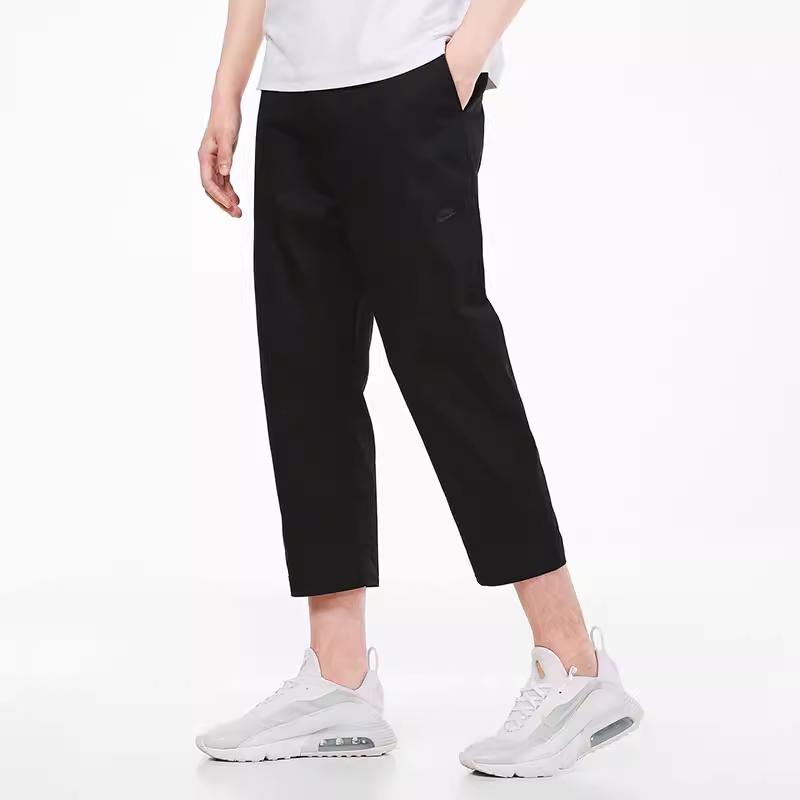 Nike Solid Color Woven Three-Quarter Length Knitted Sports Pants Men bottoms Black DD7033-010