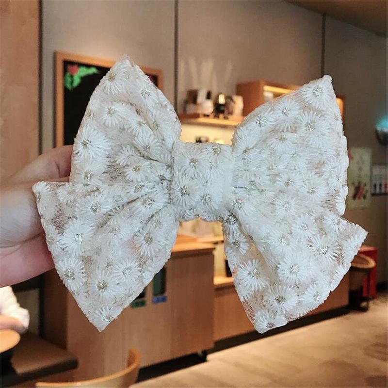 13*10cm Damen Haarspange Schleifen Koreanische Weiße Schwarze Haarspange Schleifen für Dame Mädchen Pferdeschwanz Haarstyling Zubehör