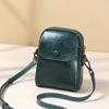 Retro oil wax cowhide small bag mobile phone bag new leather women's bag shell bag versatile shoulder messenger bag