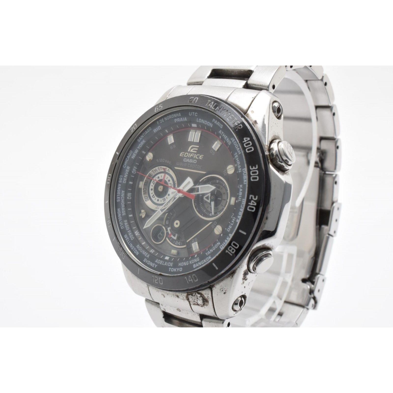 Casio EDIFICE EQW-M1000D Men s Watch Radio Solar Chronograph Gray Dial Stainless Steel Wave Ceptor 45mm