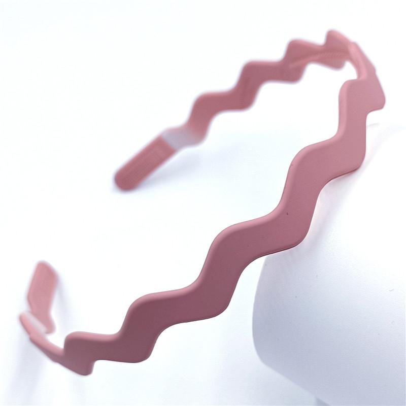 

Модные модные ленты для волос, волнистая повязка на голову, головной убор, головной убор для женщин и девочек, милый аксессуар для волос 0,5 см, обруч для волос розовый