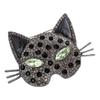 Sparkling Cats Head Jewelry Pin Vintage Style Gift For Her Unique Handmade Accessories For Outfits