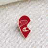 2Pcs/Set Broken Red Heart Brooches Cartoon Enamel Pins Metal  Custom Button Denim Jackets Badges Jewelry For Couple Friends Gift