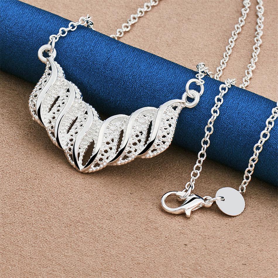 925 Sterling Silver 16-30 Inch Exquisite Geometric Pendant Necklace, Fashionable Wedding Women's Accessories Jewelry