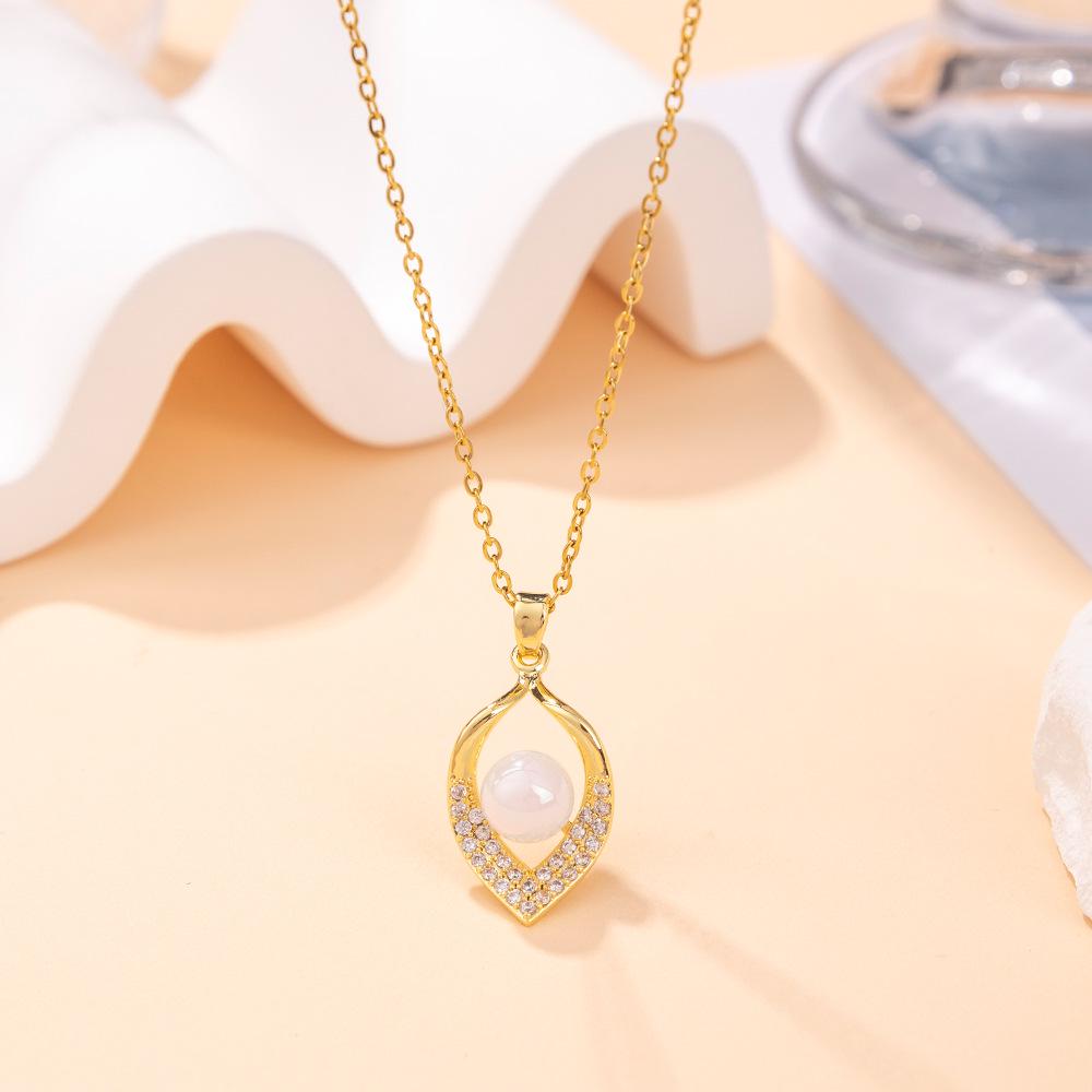 Kadın Lüks Titanyum Çelik Kolye Ucu Klavikula ve Uzun Kazak Kolyesi - Niş Tasarım