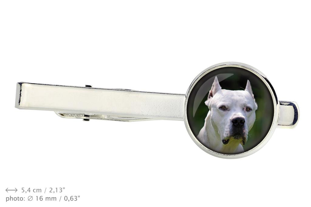 Dogo Argentino - tie clip in a box, stylish tie, personalized jewelry from the Art-Dog brand