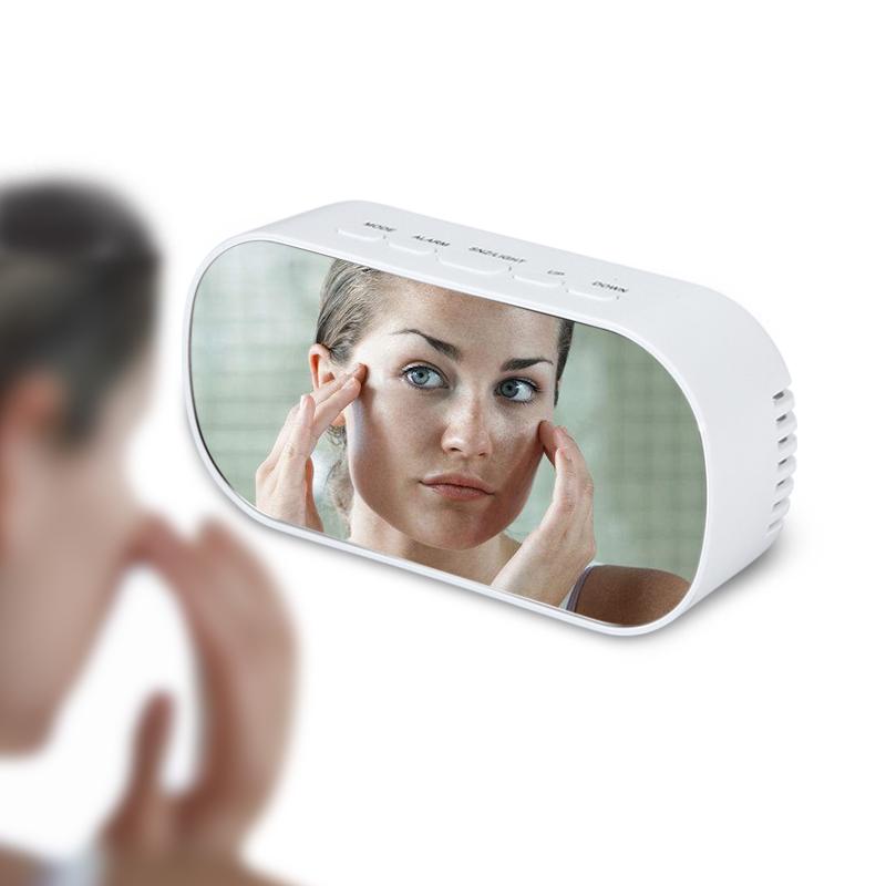 Original Led Wecker Spiegel Digitale Tischuhr Nachtlicht Snooze Mit Temperatur Elektronische Despertador Wohnkultur