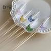 Glass Reusable Straw Colorful Butterfly Design Glass Straw Heat-Resistant Transparent Borosilicate Straws