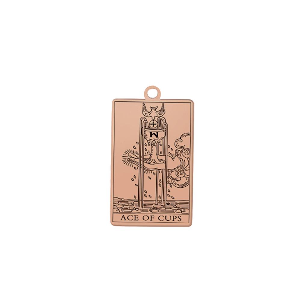 LIKGREAT Stainless Steel Tarot Cards Pendant The Suit of Cups Wands Minor Arcana Tarot Jewelry Vintage Astrology Amulet
