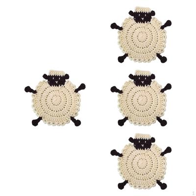 Coasters, Handmade Crochet Insulation Pads Creative Decorative Drink Placemats