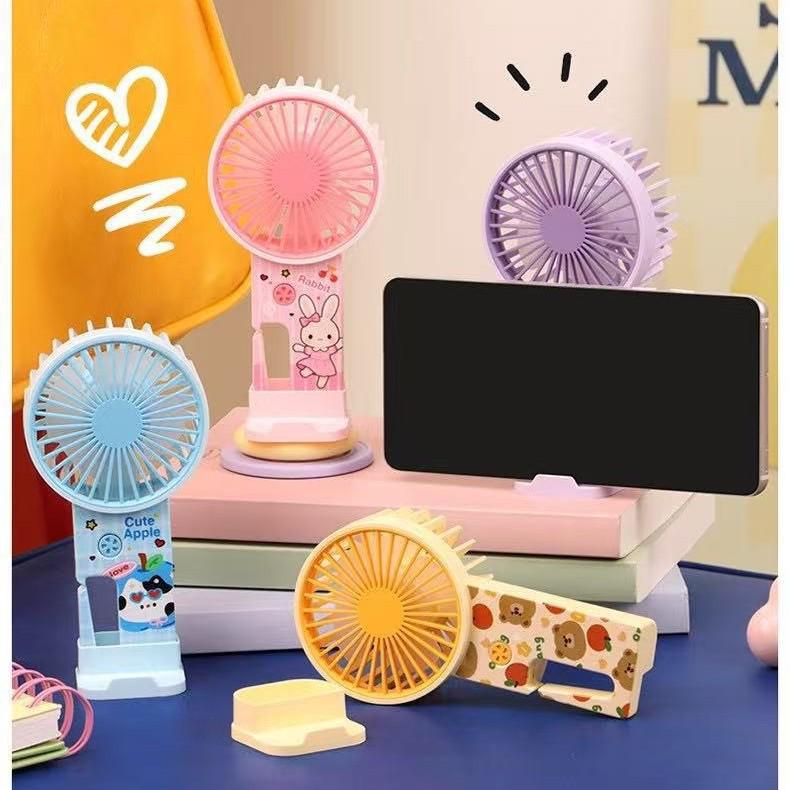 Summer Cartoon Handheld USB Rechargeable Silent Fan