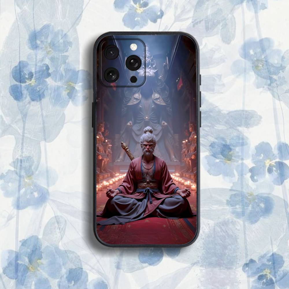 B-Blacks Myths Wu-Kong-s Phone Case For iPhone 17,16,15,14,13,12,Pro,Max,Plus,E,SE4,Air,Mini Black Soft Box