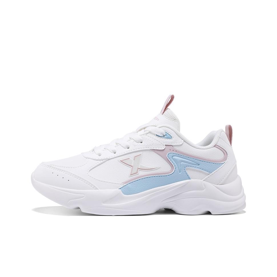 Xtep Comfortable Versatile Low-Top Casual Shoes Women sneakers White Pink Blue 875318320032-3
