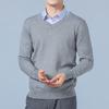 Pulover Moale din Cașmir Îmbrăcăminte pentru Bărbați Toamnă Iarnă Pulover Business Casual Jos Gât în V Tricotat Lână Lână Slim Fit Tricotaje Masculine