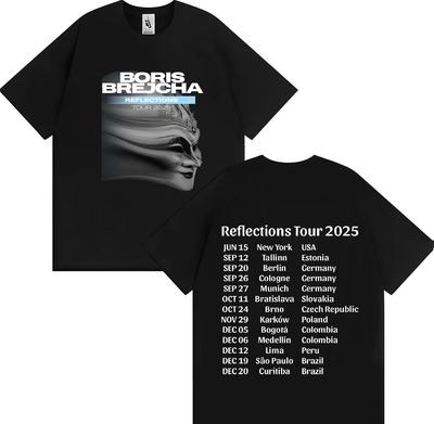 2025 Boris Brejcha Reflection Tour Hot Sale Gothic Double Sided Print T Shirt Men Women Summer T Shirt Fashion Short Sleeve Tops