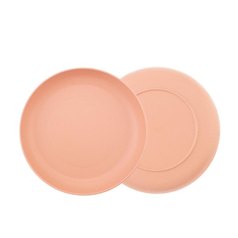 4pcs 8.9 Inch Unbreakable Lightweight Plates Wheat Straw Fiber FoodGrade Mixed Color Deep Plates Microwave and Dishwasher Plates