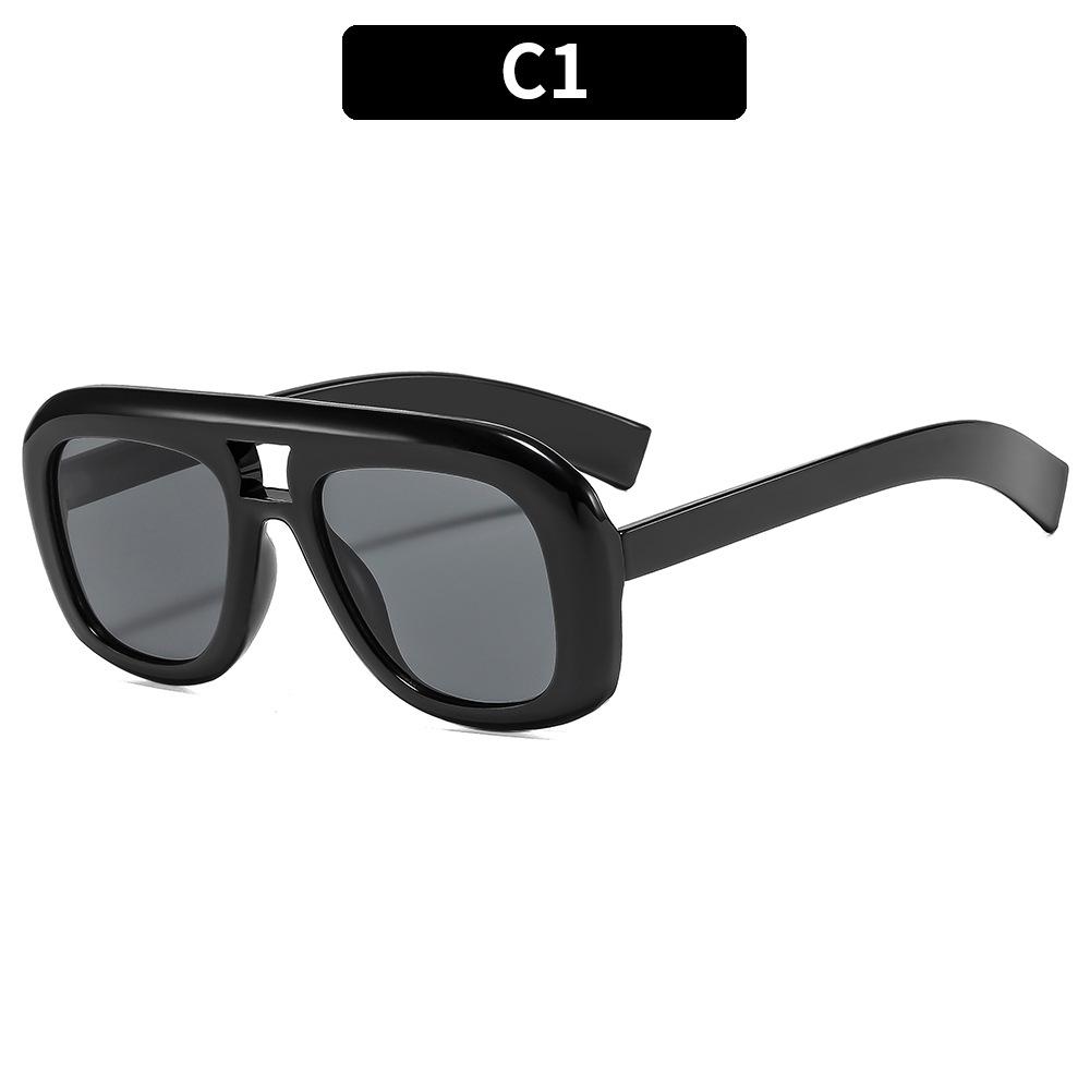 

Vintage Square Sunglasses for Women Men Thick Frame Double Bridges Eyewear Female Luxury Brand Oversized Pilot Sun Glasses UV400