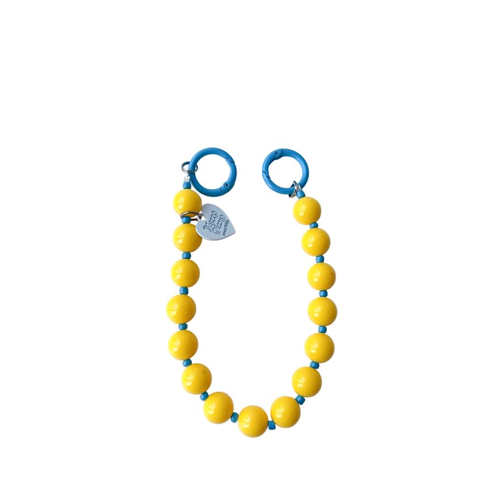 Korean and Japanese Style INS Solid Color Beaded Chain Phone Case Lanyard Handheld Wrist Strap Pendant Decoration Universal Phone Case