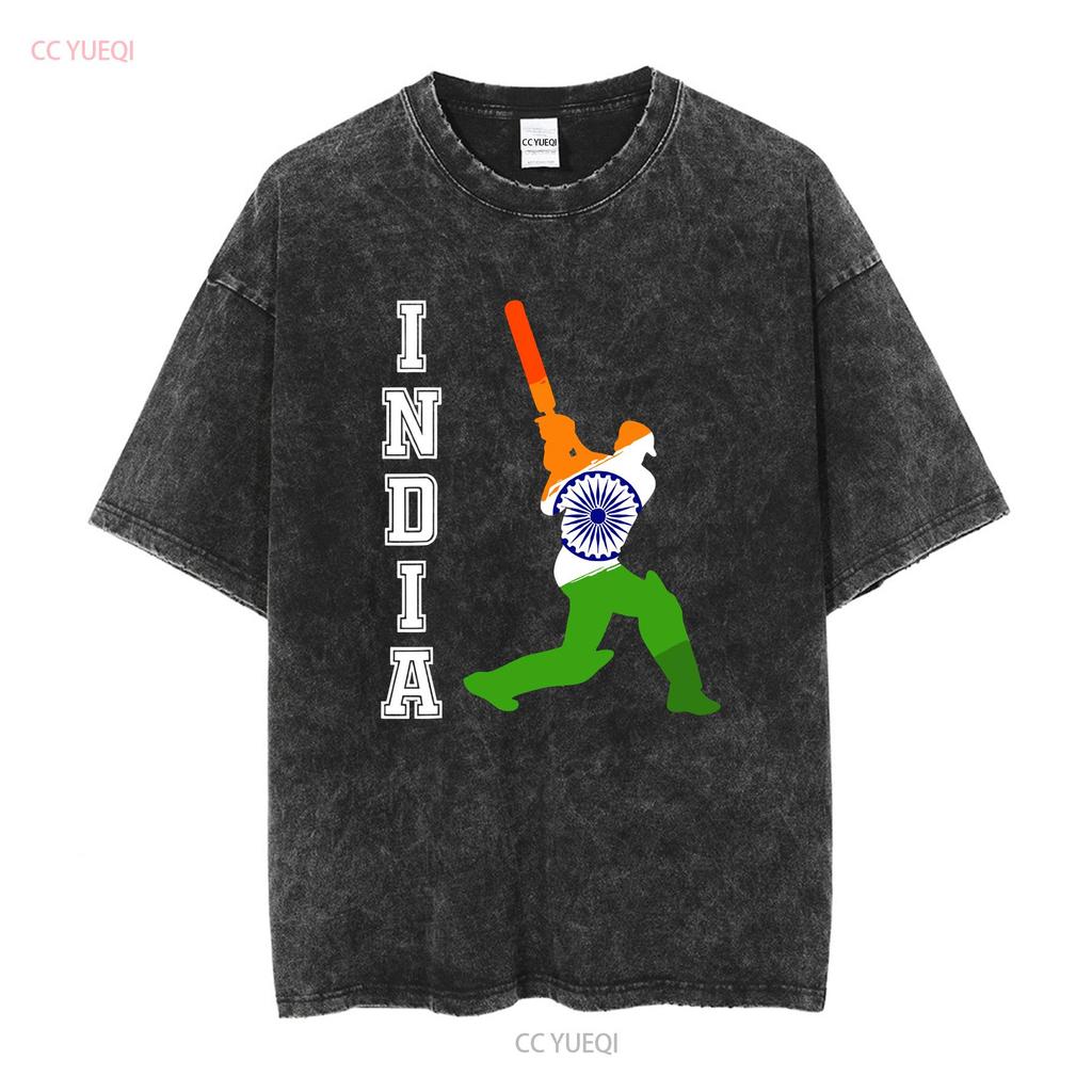 Indian Cricket Jersey India Team Lover Supporter T Shirt SweaT 16721 vintage Washed Casual Soft Stylish Slightly Unisex