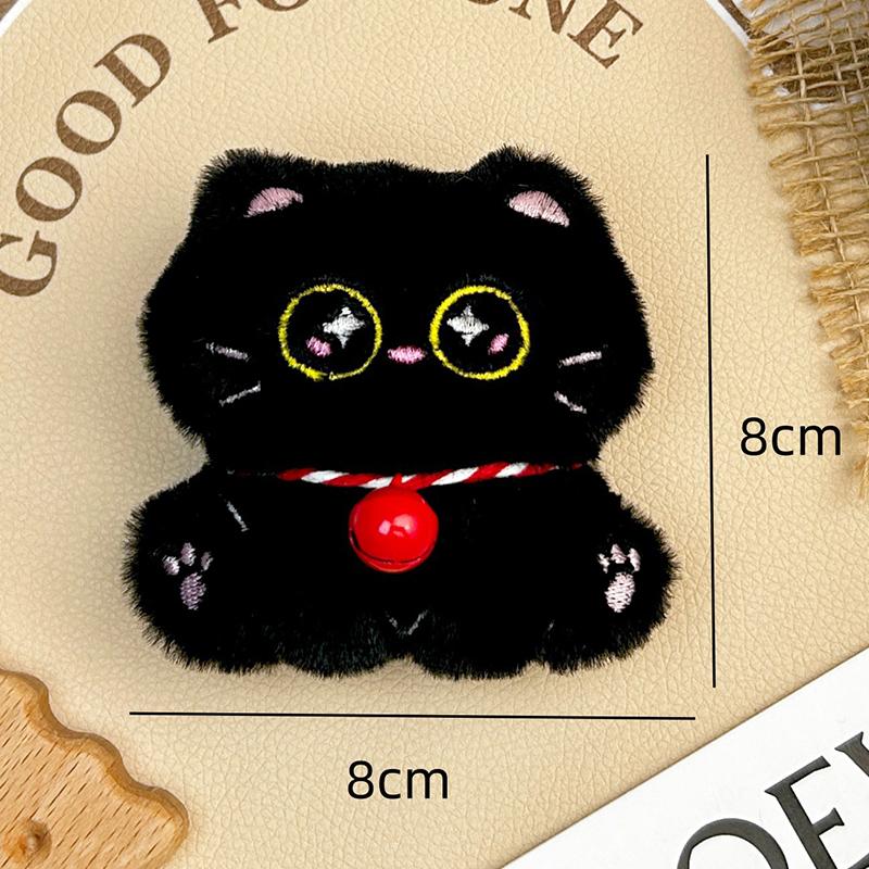 Lovely Black Cat Plush Toys Keychain Kawaii Stuffed Animal Keychain Pendant Creative Backpack Decoration Accessories Gifts