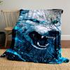 Ferocious Blue-Eyed Wolf Design Blanket print blanket soft and cozy perfect for the living room bed sofa or a nap,gift