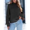 Solid color pullover turtleneck sweater top long sleeve sweater for women