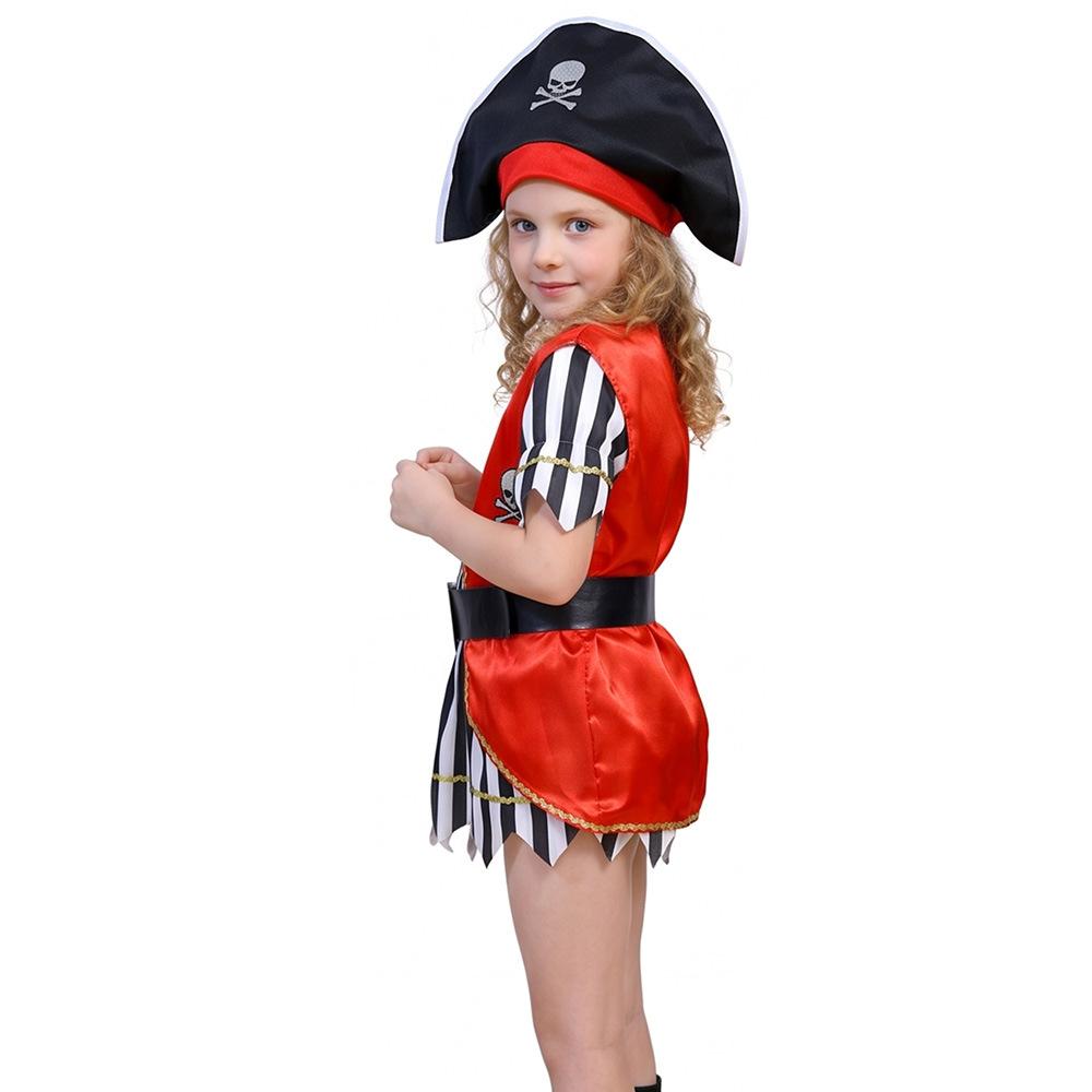 Halloween girl children pirate cos dress up Pirates of the Caribbean children pirate party costume dress up