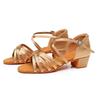 Women'S Girls Latin Dance Shoes Soft Sole Training Sandals Medium Heel 3.5cm Jazz Ballroom Dancing Footwear