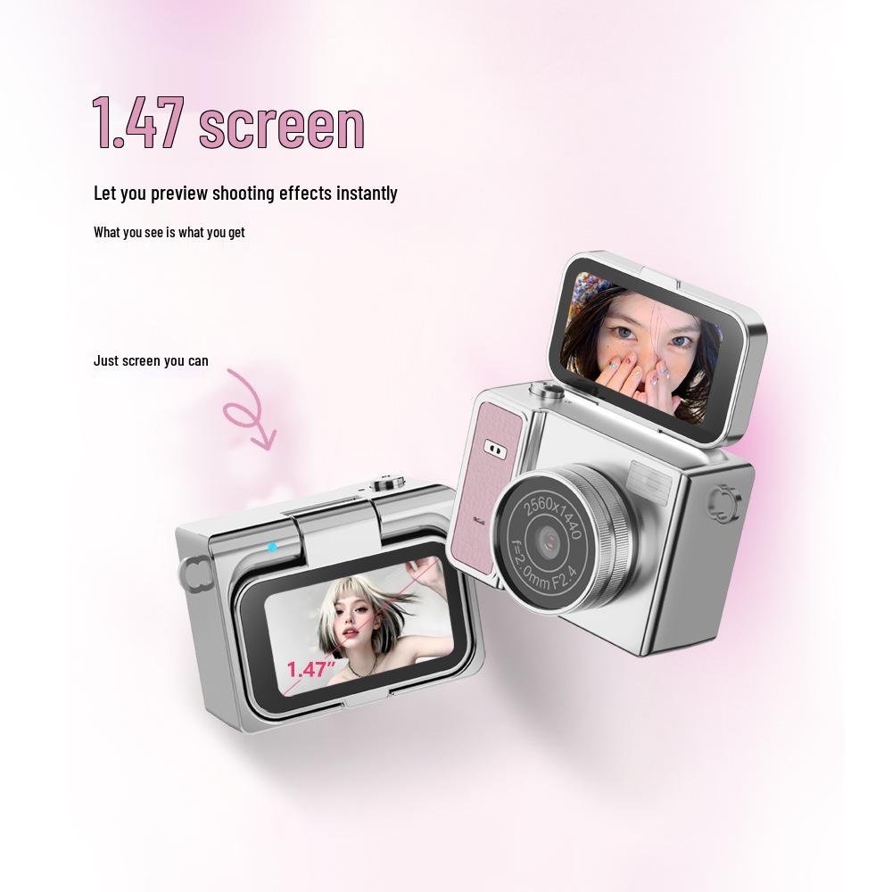 Mini Thumb Digital Camera with Flip Screen: HD Selfie Pendant for Students & Parties