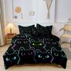 3 Pcs Trendy Gothic Black Cat Duvet Cover Set, Kitten Pet Animal Print Bedding, Cool Cat Lover Decor Bedding For All Adult Sizes