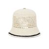 VARZAR VA Top Button Knit Crochet Bucket Hat Cream